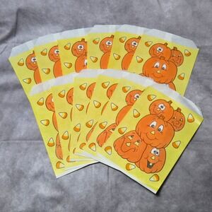 Vintage Halloween Treat Bags Candy Corn Jack O Lantern Fun World Lot of 12